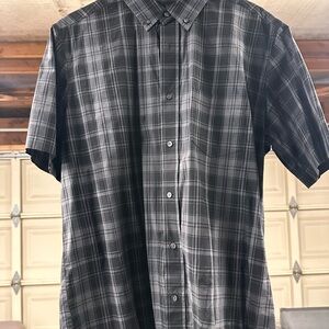 George Black and Gray Plaid Casual Shirt